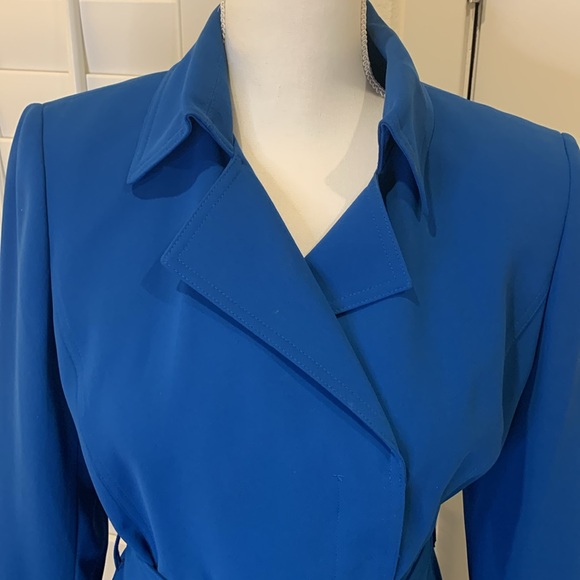 Ann Klein 2-piece trench style long jacket in true blue and black pants 6 🎁 - Picture 5 of 10